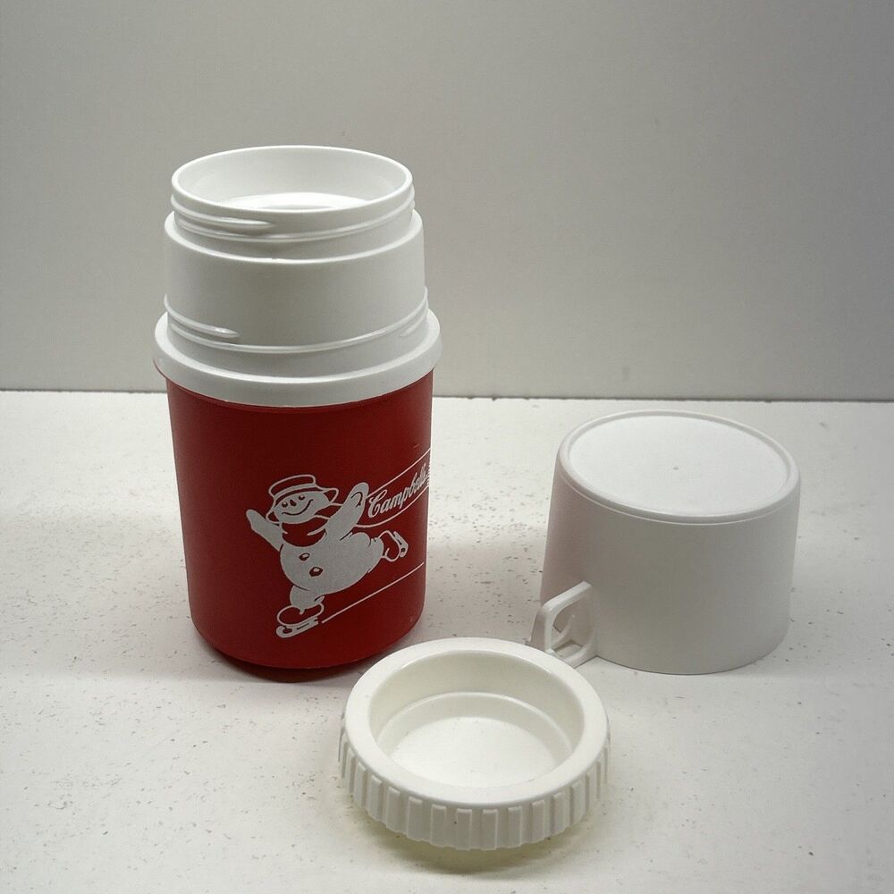 Vintage Aladdinware Campbell's Soup Thermos with Cup - Red/White Snowman - Picture 5 of 7